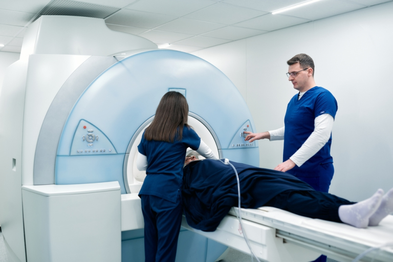 Patient About To Have An Mri Scan At A Radiology Clinic In Albury